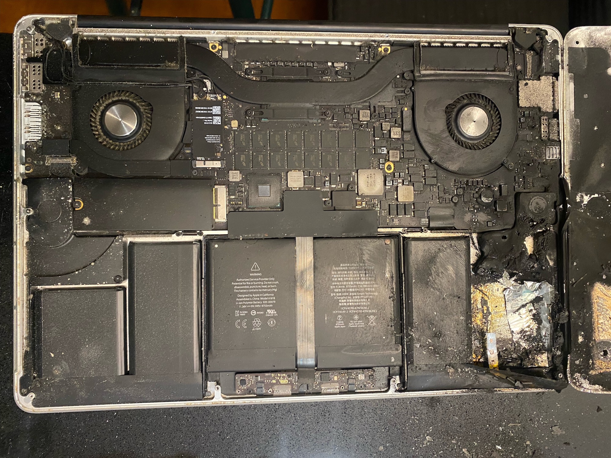 macbook blew up
